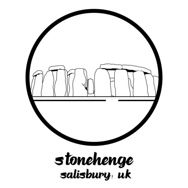 Cirkelikonen Stonehenge Vektor Illustration — Stock vektor