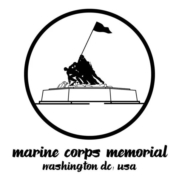 Bangkok Thailand 2020 Standbeeld Van Marine Corp Memorial Washington Usa — Stockvector