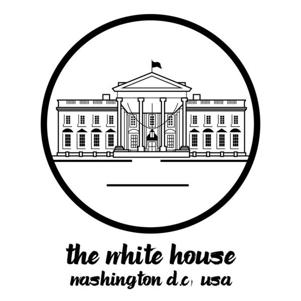 Het Witte Huis Van Circle Icon Vectorillustratie — Stockvector