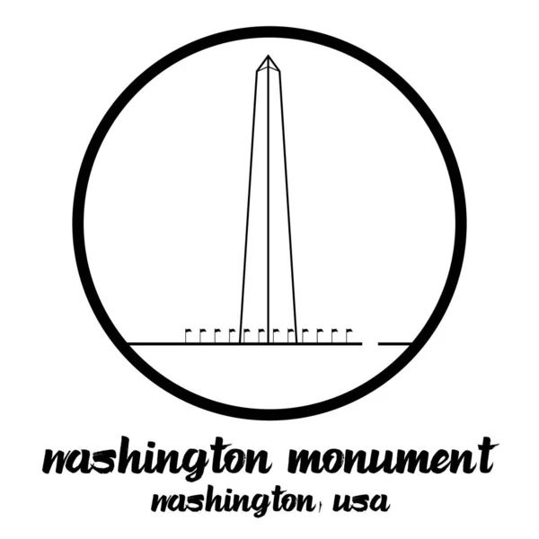 Círculo Icono Monumento Washington Ilustración Vectorial — Vector de stock