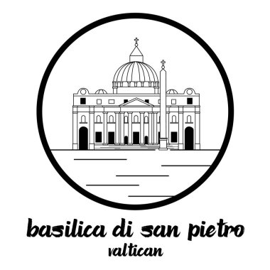 Çember çizgisi Basilica di San Pietro. vektör illüstrasyonu
