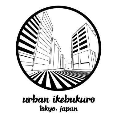 Çember çizgisi Urban Ikebukuro. vektör illüstrasyonu