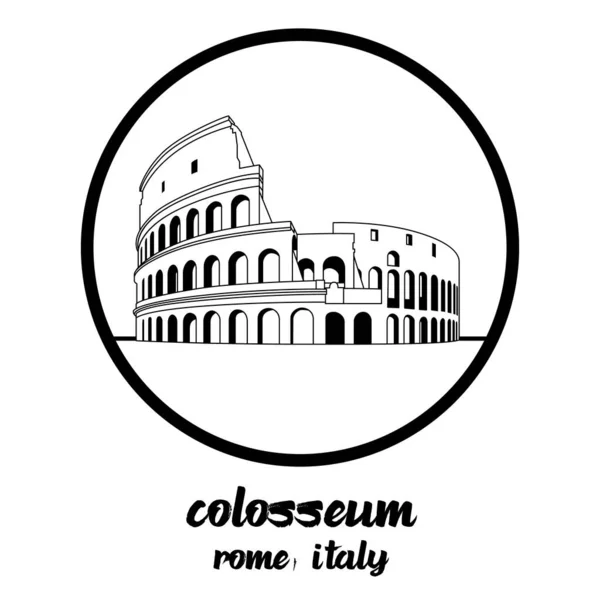 Kör Ikon Vonal Colosseum Vektor Illusztráció — Stock Vector