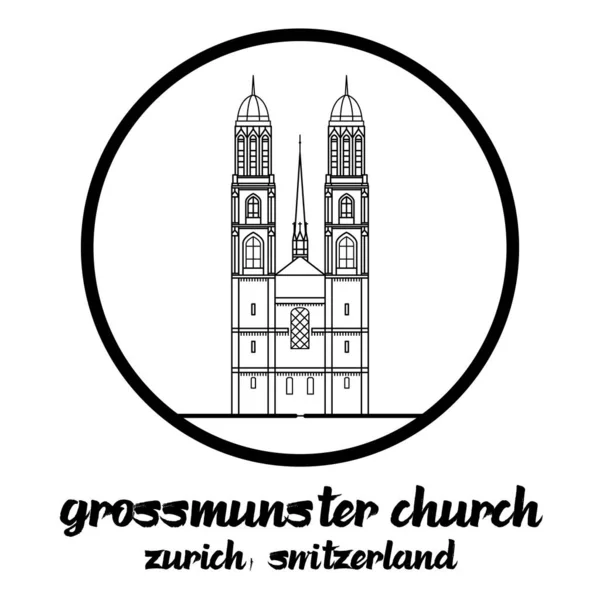 Bangkok Thailand 2020 Großmünsterkirche Der Zürcher Schweiz Symbol — Stockvektor