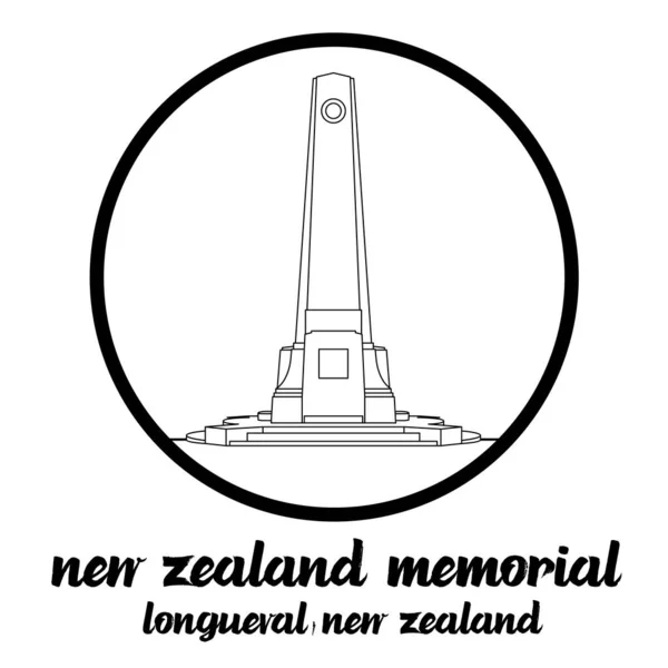 泰国曼谷 2020 圆形图标线纽西兰纪念馆在朗古时代的纽西兰热情 图标矢量插图 — 图库矢量图片