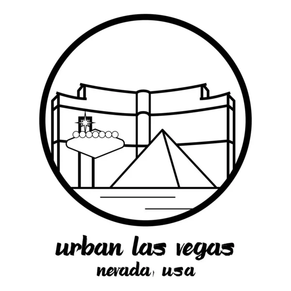 Icona Circolare Linea Urban Las Vegas Illustrazione Vettoriale — Vettoriale Stock
