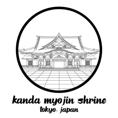 Bangkok, Tayland. 08 01 2020. Japonya 'nın Kanazawa bölgesindeki Tsuzumimon Çemberi. vektör illüstrasyonu