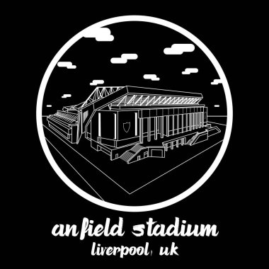 Icon Anfield Stadyum Köprüsü 'nün etrafını sarın. Vektör illüstrasyonu