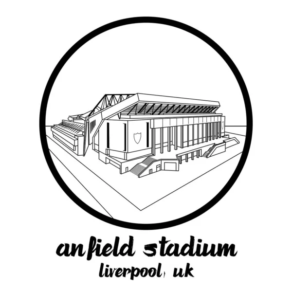 Icon Anfield Stadium Bridge 동그라미를 일러스트 — 스톡 벡터