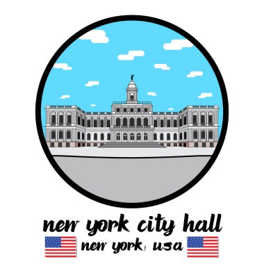 New York Belediye Binası 'nın daire simgesi. vektör illüstrasyonu