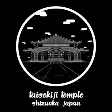 Icon Taisekiji Tapınağı 'nın etrafını sarın. Vektör illüstrasyonu