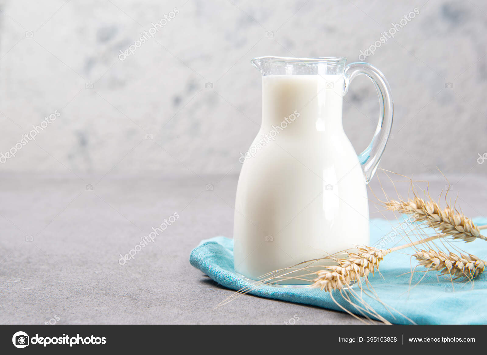 Milk Jug Table Closeup Copy Space Stock Photo by ©dashmed 395103858