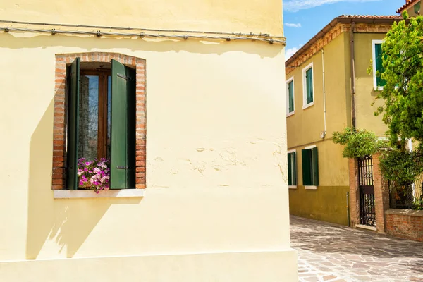Beautiful Street Houses Burano Island Italy — Stock Photo, Image