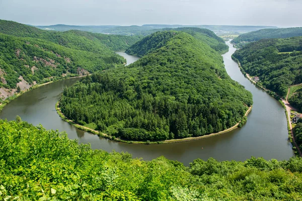 View Cloef Saarschleife Saar River Germany — Stock Photo, Image