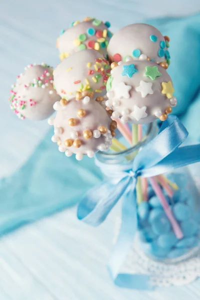 Σπιτικά Διάφορα Cake Pops Πολύχρωμα Τρούφα Ιδέες Γλυκών Φαγητών Για — Φωτογραφία Αρχείου