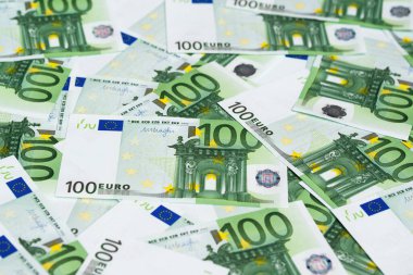100 Euro banknotlar, para geçmişi, finans ve bankacılık kavramı