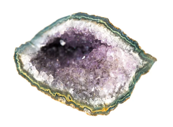 Amethyst Piedra Cortada Druses Los Cristales Aislados Sobre Fondo Blanco — Foto de Stock