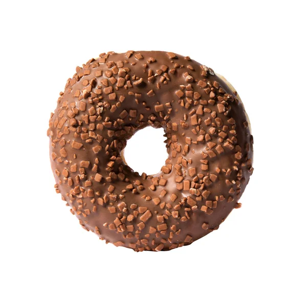 Шоколадний Пончик Ізольований Білому Тлі — стокове фото