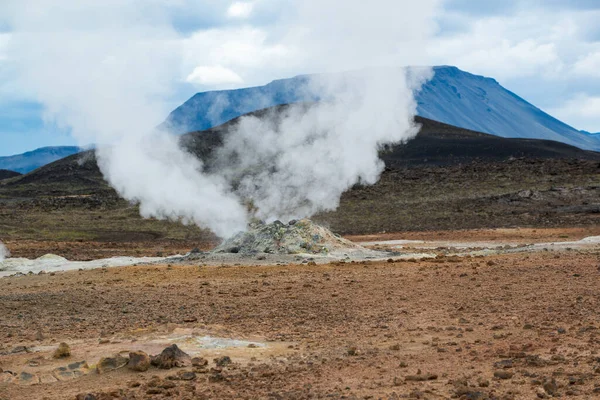 Fumarole Geyser Nell Area Geotermica Hverir Islanda — Foto Stock