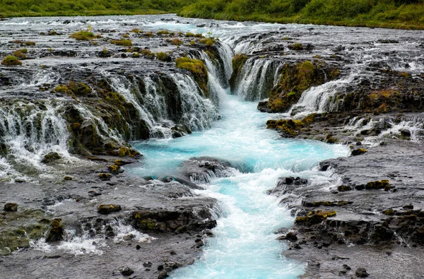 Schöner Bruarfoss Wasserfall Mit Türkisfarbenem Wasser Südisland — Stockfoto