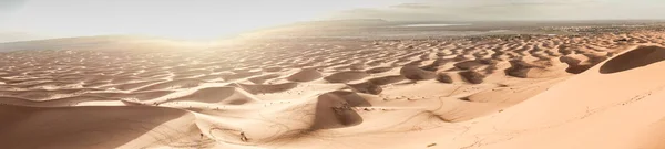 Merzouga Sivatag Dűnék Naplementekor Ősszel — Stock Fotó