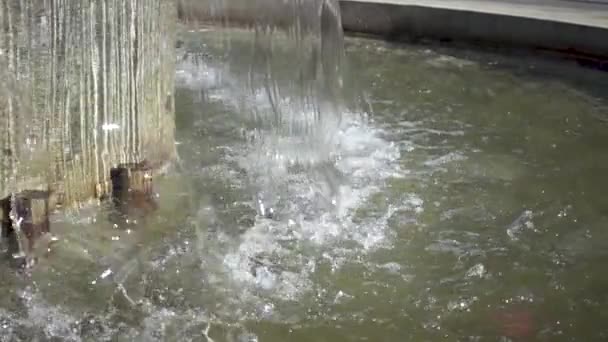 Água Fonte Caindo Super Câmera Lenta Praça Madrid — Vídeo de Stock