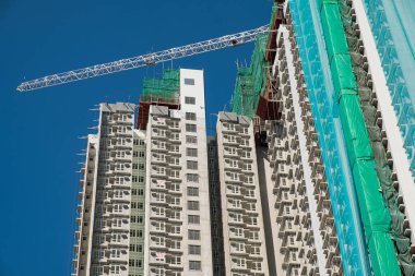 Hong Kong 'da modern gökdelenin onarımı veya inşaatı