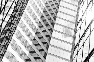 Modern cam bina siyah beyaz