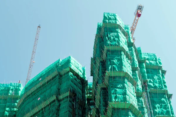 Baustelle Mit Kränen Und Baumaschinen — Stockfoto