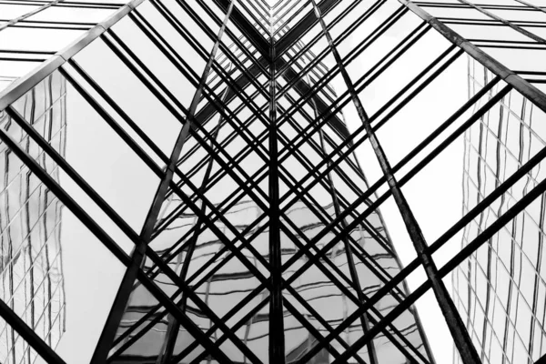 Черно Белый Цвет Современного Стеклянного Здания — стоковое фото
