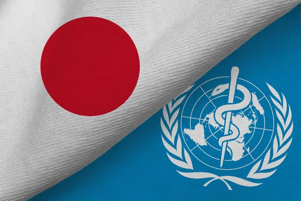 История Флагов Японии Всемирной Медицинской Ассоциации — стоковое фото