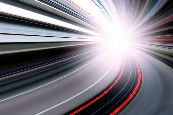 Prędkość Ruchu Tło Nocy Tunelu Abstrakcyjne Światło — Zdjęcie stockowe