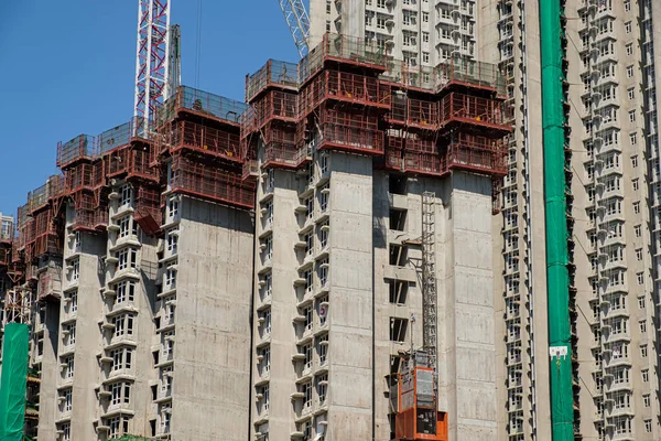 Opravy Nebo Výstavba Moderního Mrakodrapu Hongkongu — Stock fotografie