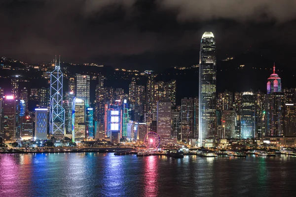 Noční Pohled Vrcholu Victoria Hong Kong — Stock fotografie