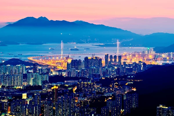 Night view of Hong Kong city