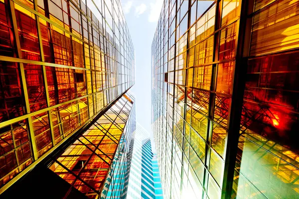Edifícios Vidro Modernos Cidade — Fotografia de Stock
