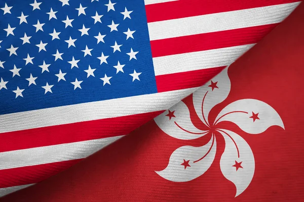 USA and Hong Kong flags background