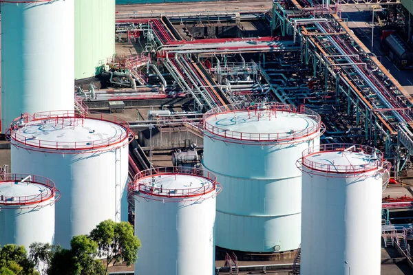 Tanques Almacenamiento Fábrica Industrial — Foto de Stock