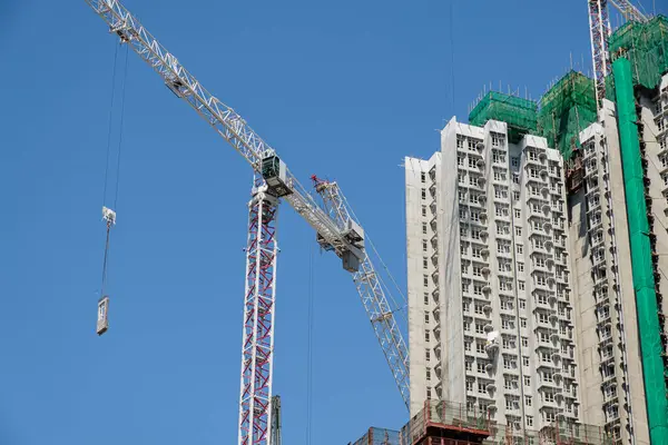 Opravy Nebo Výstavba Moderního Mrakodrapu Hongkongu — Stock fotografie