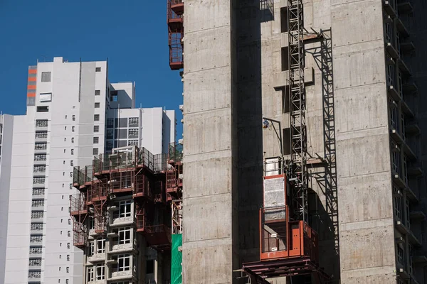 Opravy Nebo Výstavba Moderního Mrakodrapu Hongkongu — Stock fotografie