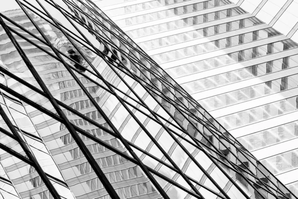 Blanco Negro Del Edificio Cristal Moderno — Foto de Stock