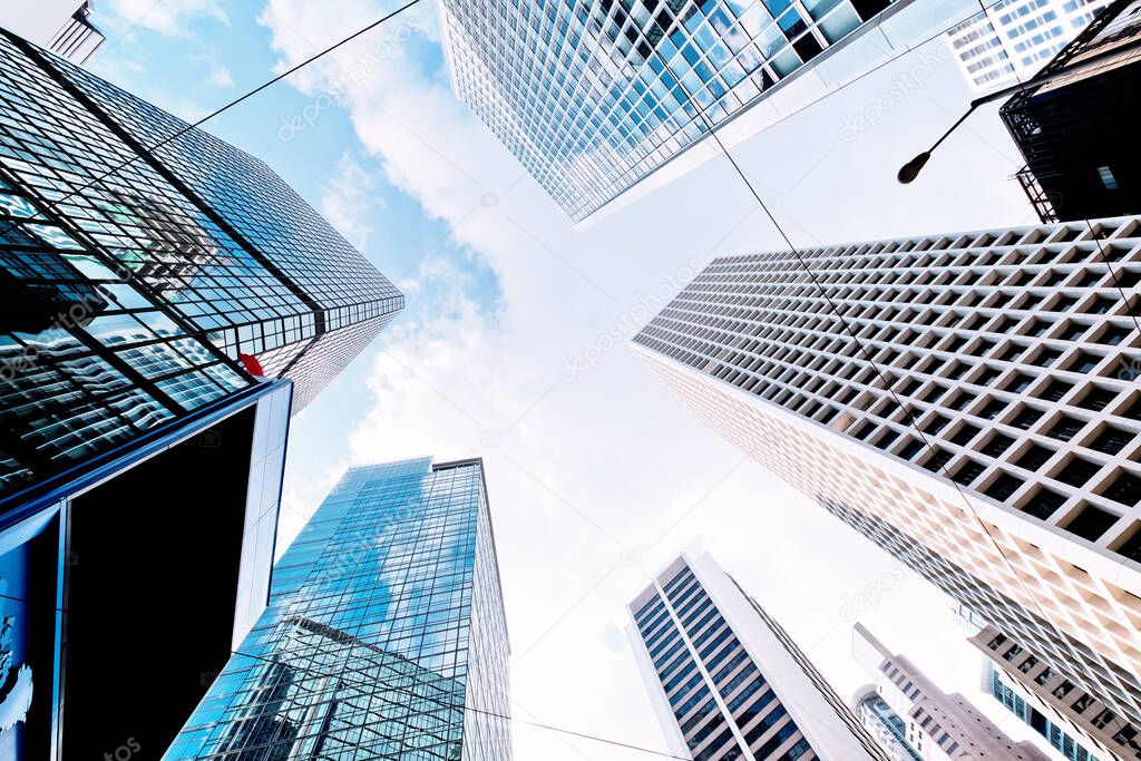 modern skyscraper buildings in the city