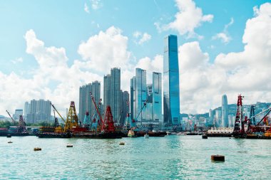 Hong Kong şehrinin güzel mimarisi.