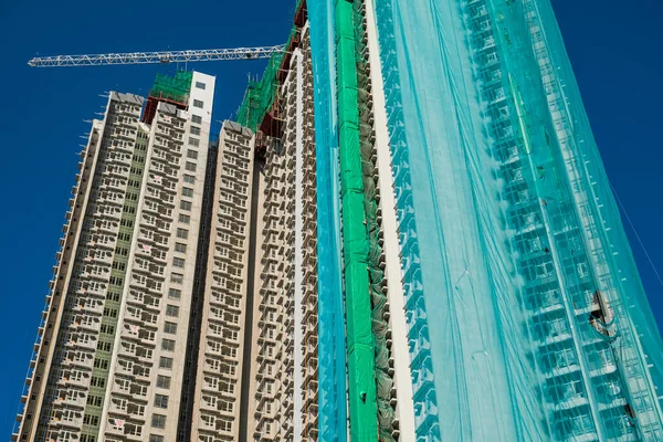 Reparação Construção Arranha Céus Modernos Hong Kong — Fotografia de Stock