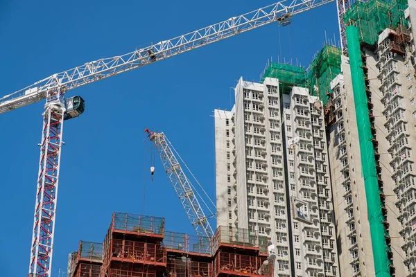 Opravy Nebo Výstavba Moderního Mrakodrapu Hongkongu — Stock fotografie