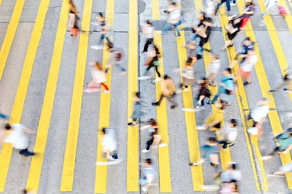 Blurred People Walking Crosswalk City — Stock Photo, Image