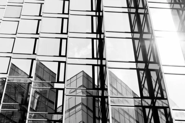 Schwarz Weiß Des Modernen Glasbaus — Stockfoto
