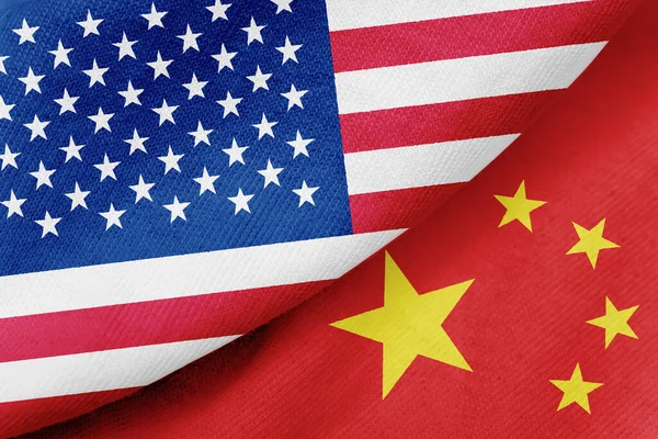 USA and China flags background