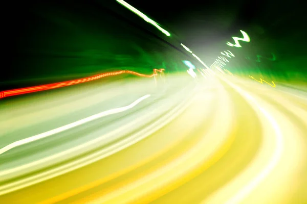 Blurred Light Trails Dark Background — Stock Photo, Image