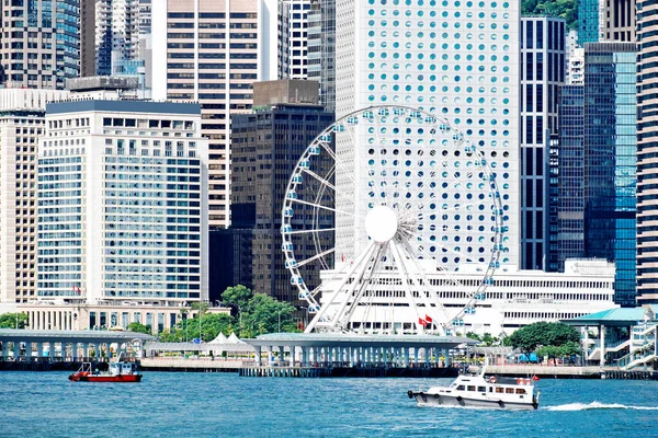 Ferris Wiel Zee Promenade Stad Stockafbeelding